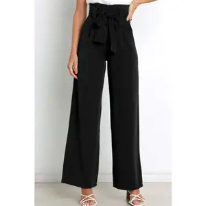 Minimalist Women's Plain High Rise Trousers for All Seasons