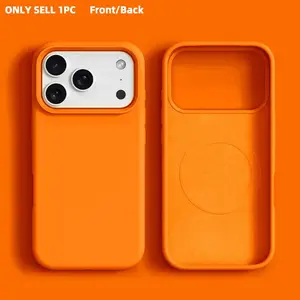 Luxurious Silicone Feel Magnetic Phone Case Compatible with Apple for iphone 17, 16, 15, 14, 13, 12, 11 Pro Max, 14 Plus, And 17 Air, Supports Wireless Charging, Simple Solid Color Design for Both Men And Women, Cover