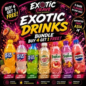 Exotic Asian Drink Variety Pack - Rare Imported Soda & Juice Bundle (5 Bottles)