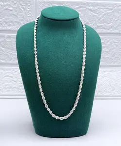 950 Silver Rope Chain Necklace 4.2mm Solid High-Quality Silver Chain for Everyday Wear Elegant Versatile and Durable