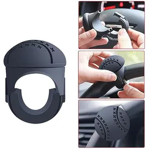 Silicone Steering Wheel Knob, Power Handle Wheel Booster,Anti-Slip Boat Steering Wheel Knob Replacement for Car Tractor Trucks Boat Mowers Forklifts, Automobile parts，Black