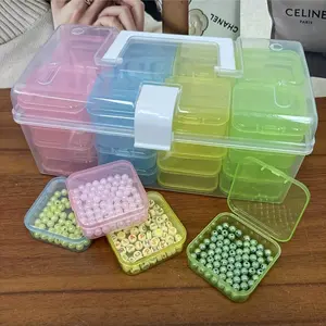 Clear Storage Box, 1 Count Multi-grid Bead Storage Box, Portable Storage Box for Jewelry, Nail Art, Handicraft, Home Organizer for Jewelry Making