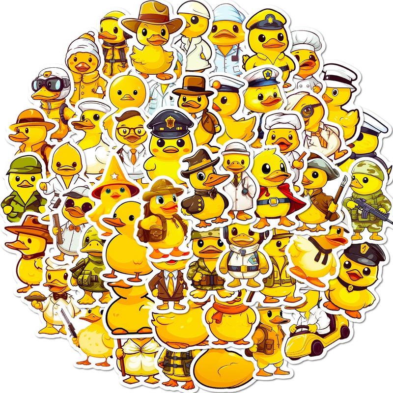 50PCS Cute Duck Sticker, Duck Vinyls Waterproof Bottle Sticker Decal for Laptop, Skateboard, Motorcycle, Notebook
