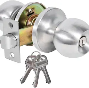 Door Knob with Lock and Key, Keyed Entry Door Knob, Exterior and Interior Door Lock for Front Commercial and Residential Area, Home, Office, Hotels