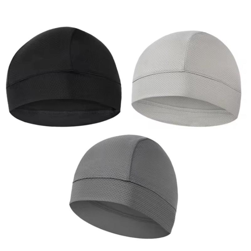 Summer Thin Breathable Mesh Skull Beanie Cap Sweat Absorbent Sport Cap Under Helmet Liner Moisture Wicking Quick Dry Cycling Hat