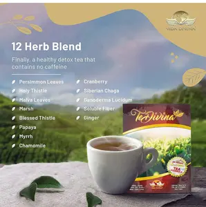 TeDivina Organic 12 Herb Blend Tea - No Caffeine Detox Tea with Persimmon Leaves & Holy Thistle