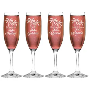 Single Beach Wedding Bridesmaid Bride Maid of Honor Champagne Flutes Nautical Beach Wedding Favor Beach Theme Party Favor Wedding Gifts