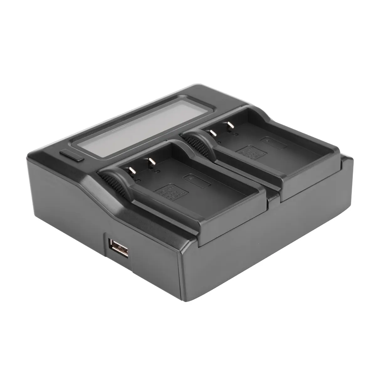 Green Extreme Durable Dual Smart USB Port Charger with LCD Screen for Olympus BLS-50 Camera Battery Charging