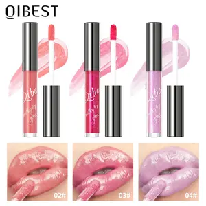 QIBEST Glitter Lip Glaze Long Lasting Shiny Liphloss Moisturizing Diamond Liquid Lipstick Makeup Shimmer Lip Tint Stain Cosmetic