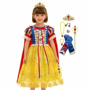 Snow Princess Dress Up for Girls Halloween Costume for Girl Dress Up Clothes Toddler Kids Outfit with Accessories