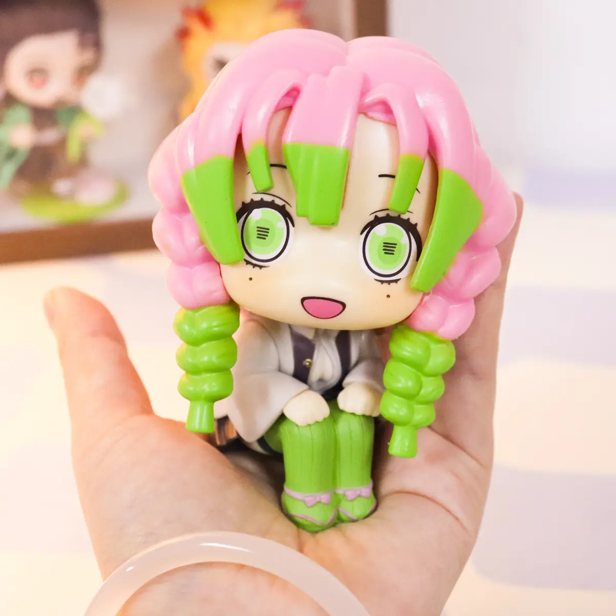 3.93 Inch Movable Head Q-Edition Anime Model Figure, Creative Cartoon Desktop Ornament, Collectible Toy, Birthday Gift
