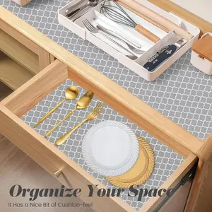 Drawer Shelf Liner for Kitchen Cabinets, Non Adhesive Slip Resistant Shelf Paper Easy to Clean, Strong Grip Thickened Waterproof Washable Mats for Pantry Shelves Cupboard Dresser, 12 in x 10 FT