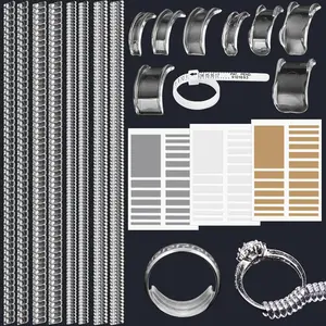 75 count Ring Sizer Adjuster Loose Rings Plug-in Invisible Ring Guards  Tightener EVA  Ring Size Adjuster Set Size Measuring Tool Polishing Cloth