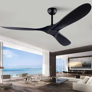 60" Ceiling Fan with Remote Control No Lights,Modern Reversible DC  Indoor Outdoor 3  Ceiling Fans for Patio Bedroom Living Room(Black)