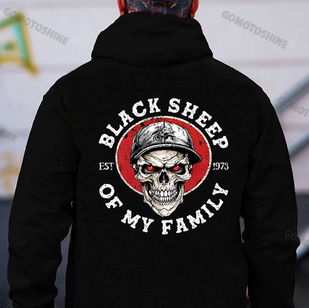 BLACK SHEEP OF MY FAMILY Skull Print Men's Hoodie