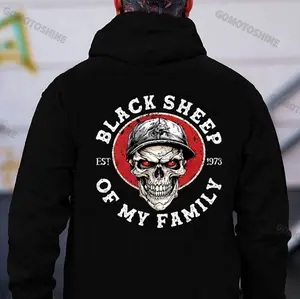 BLACK SHEEP OF MY FAMILY Skull Print Men's Hoodie