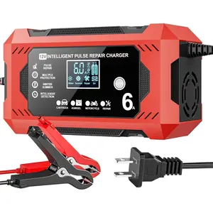 6-Amp  Charger, 12V Trickle Charger   Charger,  Automatic Lead Acid  with Temperature Compensation for   Lawn Mower Boat Marine(6A)