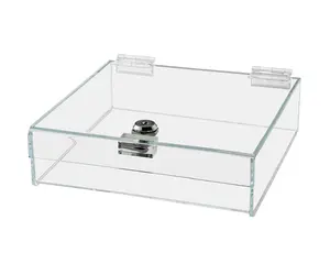 Locking Display Case with Keys Acrylic Box Clear Countertop Tray with Lid for Artifacts Antiques Collectibles Jewelry Currency and Coins by 321 Plastics