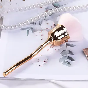 Nail Dust Brush, Ultra Soft Nylon Dust Brush for Nails, Nail Brushes for Nail Art Cleaner Tools, Rose Shape Nail Brush & Makeup Brush