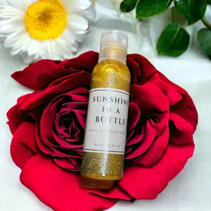 Sunshine in a Bottle Lightweight Body Shimmer Oil Avocado Coconut 60ml Hydrating & Scented for Sensitive Skin with Vitamins E & Camelina Oil