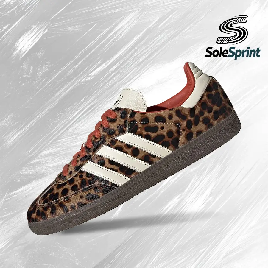 Adidas Samba OGPreloved Red Leopard (Women's)-Women's Lifestyle Sneakers – Shoes For Woman-Vintage-Spring & Summer-Inspired Running Shoes, Shock-Absorbing Comfort, Gym To Streetwear Casual Wear-back to school–JI2734