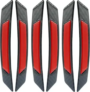 Pcs Car Reflective Trim Side Marker Stickers, Door Reflector Guard, Automotive Exterior Accessories, Truck Wheel Well Arch Bumper Fenders(Red&Black)