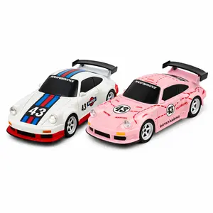 1:43 Remote Control Drift Car, 4WD RC Drift Racing with Lights & Cones, 2.4G Remote Controller with 3 Speeds, USB Rechargeable Car
