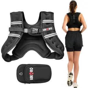 Weighted Vest for Men Women, No-Bounce 6LB to 30LB Weight Vest with Adjustable Buckles & Reflective Stripes for Walking Running Hiking Workout