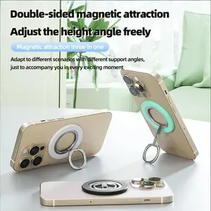Magnetic Phone Grip Holder Ring Stand, Adjustable Finger Ring, Hands-Free Kickstand, Compatible with iPhone 17 16 15 Pro Max, Universal Phone Case