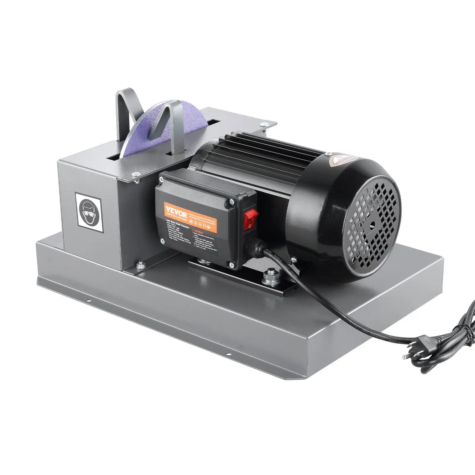 VEVOR Lawn Mower Blade Sharpener, 2/3HP 500W Lawnmower Blade Grinder with 7-inch Ceramic Grinding Wheel, Powerful Bench Mower Sharpening Machine for High/Low Lift Blades, Gator Blades, Flat Blades