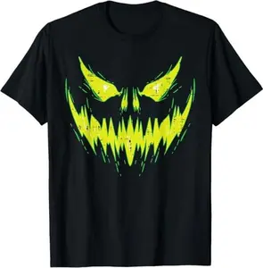 Scary Pumpkin Jack O Lantern Face Halloween Men Boys Kids T-Shirt