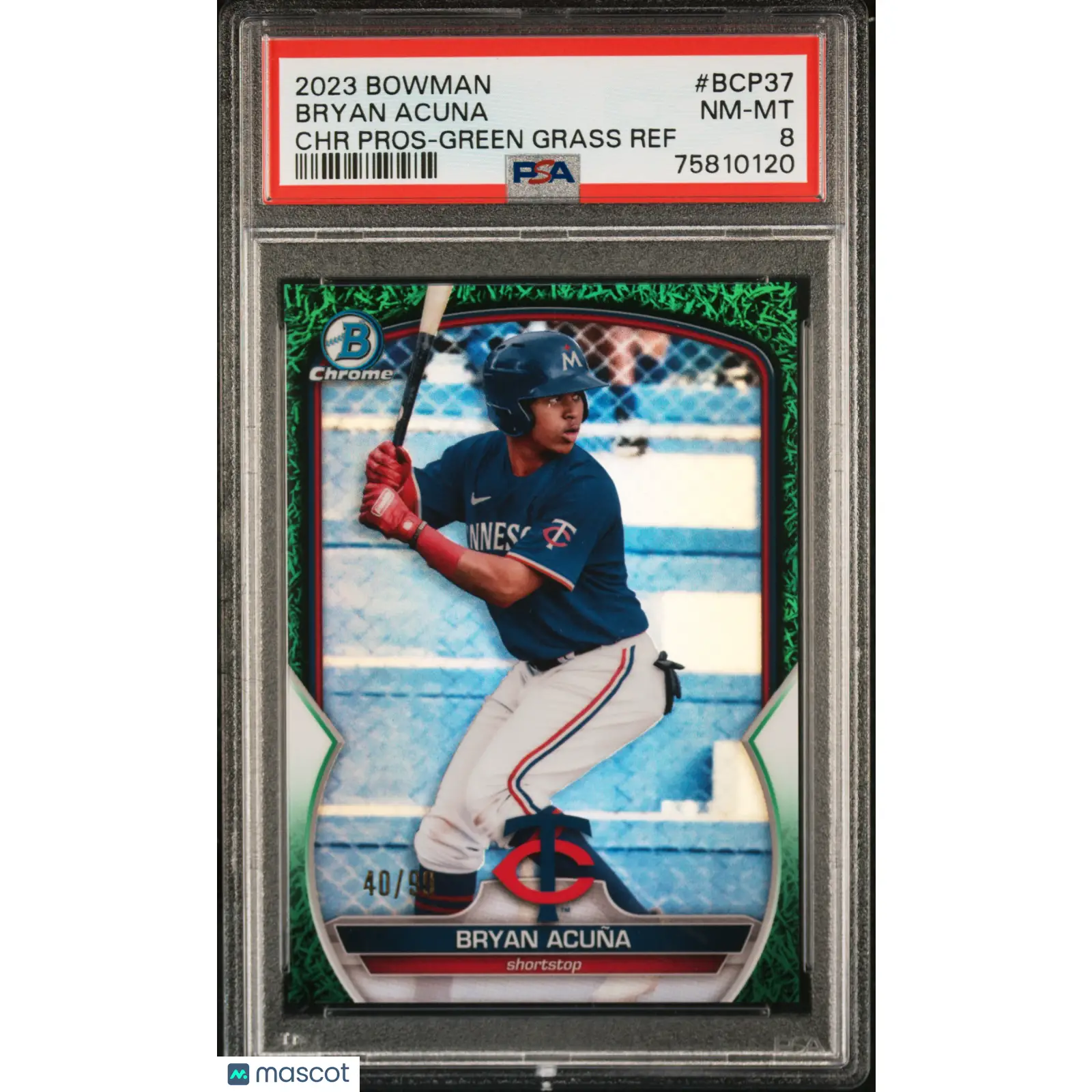 Bryan Acuna PSA 2023 Bowman Chrome Prospects #BCP37 CHR Pros Green Grass Ref 8