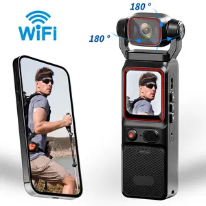 1080P Action Camera,Rotatable Pocket Camera，180° Rotating Lens With 1.69-inch IPS Screen, 6x Digital Zoom, Portable Sports DV, Wifi Sports Camera, Handheld Video Recorder, First-person Perspective Recording