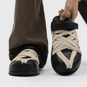 Identical for men and women summer breathable thick-soled height-increasing casual cool black flip-top half-slippers with red sole for training allseason footwear retro shoe