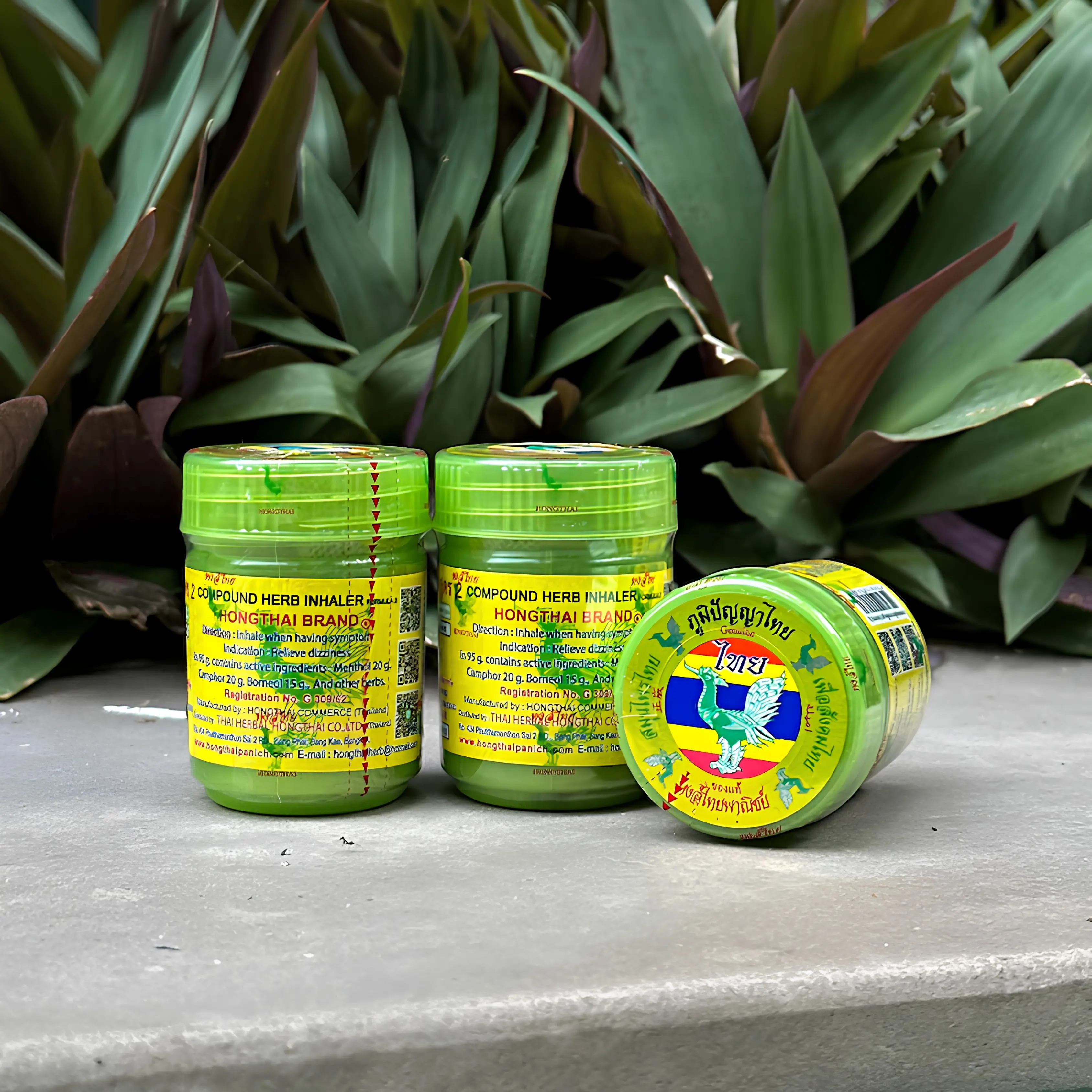 HONG THAI 3 bottles Compound Herb Inhaler Thai Traditional Aromatherapy