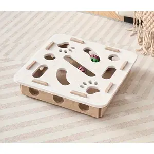 Interactive digging building scene with paw prints, digging maze game, kitten spinning wheel play box, wear-resistant and scratch-proof cave fun toy, durable indoor cat puzzle game, cat self-amusement toy, ideal gift for cats
