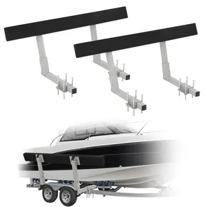 60" Boat Trailer Guide-ons, 2PCS Rustproof Steel Trailer Guide ons, Trailer Guides with Carpet-Padded Boards, for Ski Boat, Fishing Boat, Sailboat Trailer