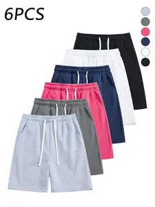 6-Pack Men’s Summer Casual Versatile Shorts, Loose Straight Cut, Soft Breathable Fabric