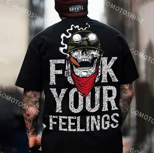 F*CK YOUR FEELINGS Helmet Skull Print Men's T-Shirt