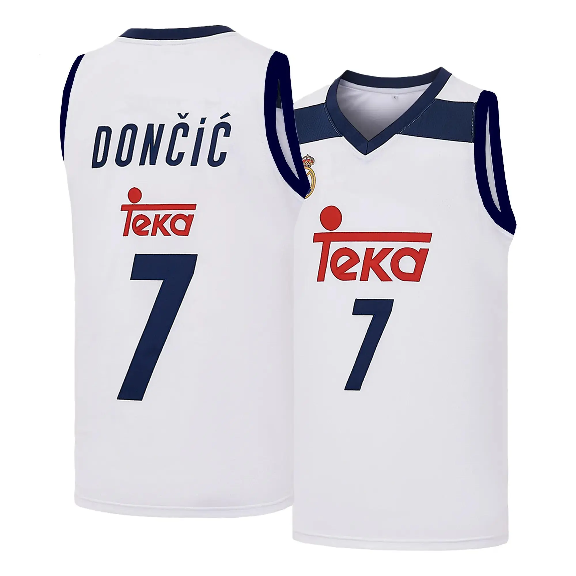Men's Euro #7 Doncic League basketball jersey Letter Embroidered Training Match Vest,Fan Gift for Game Day