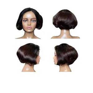 250 Density Bob Wig  black and brown Perfect for Everyday Wear and Style 4*4, Ideal for Versatile Look and Comforta