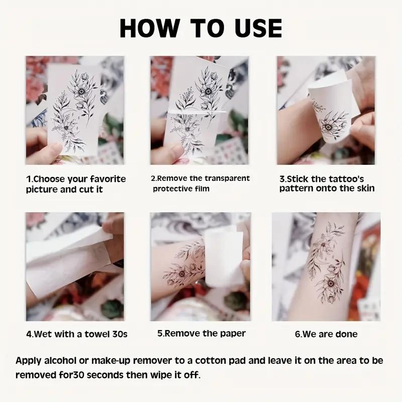 6pcs Black Thorns Tribal Totem Waterproof Temporary Tattoo Sticker Scorpion Fake Tattoo Sticker Arm Foot Waist Tattoo Men Women