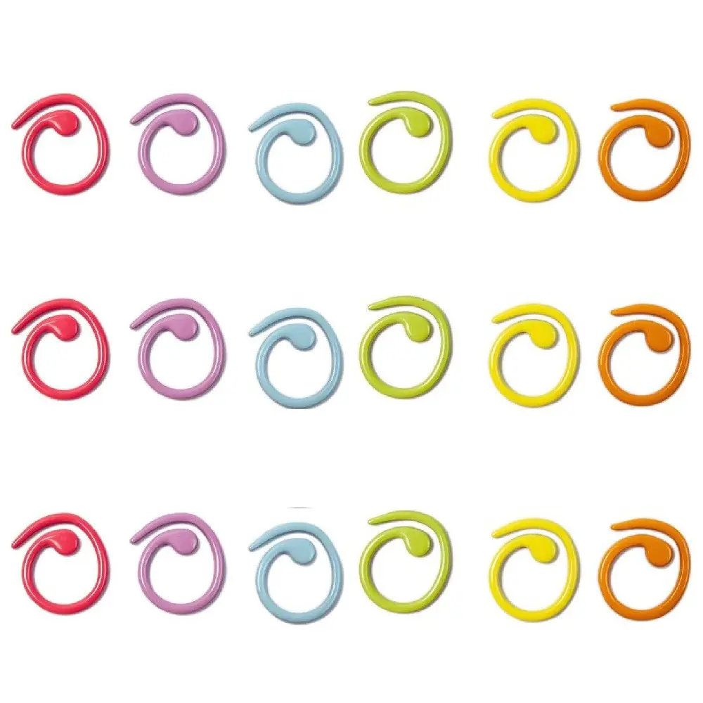 18/36pcs Random Color Helical-Shaped Metal Stitch Markers, Multicolor Crochet Locking Rings for Knitting & Crocheting, Stitch Markers Set, Crochet Supplies Kit, Accessories, DIY Knitting Supplies