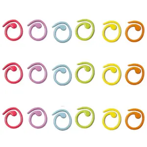 18/36pcs Random Color Helical-Shaped Metal Stitch Markers, Multicolor Crochet Locking Rings for Knitting & Crocheting, Stitch Markers Set, Accessories