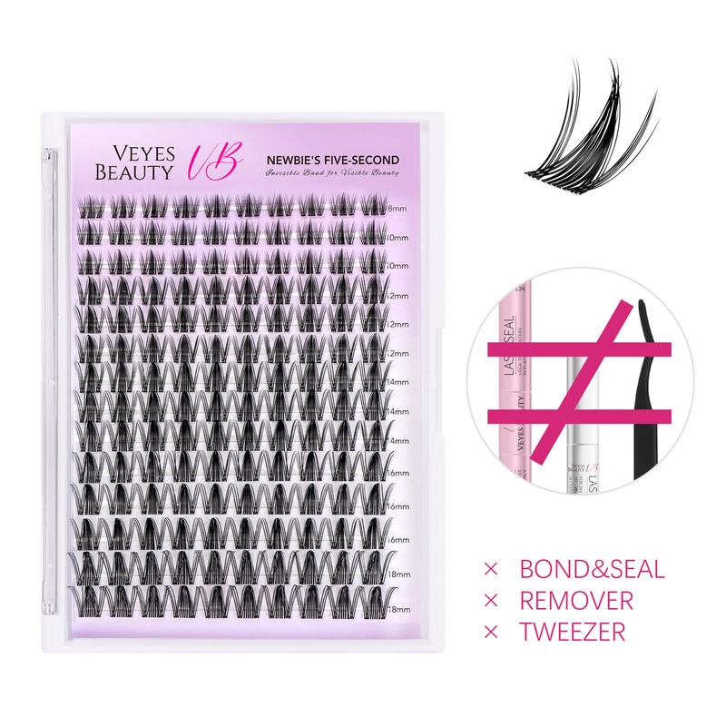 veyesbeauty Manga Lashes Invisible Dramatic Volume Cluster Lashes Individual Lash Extensions Layered Fluffy Eyelashes Lash DIY Makeup- Salon Daily