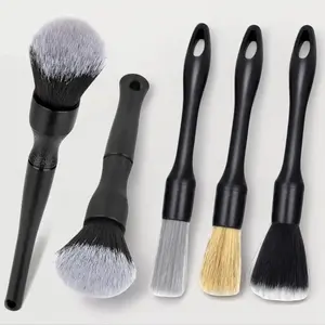 Car Detail Brush Set, Universal Car Detail Brush Set, Car Interior Cleaning Detail Brush, Professional Cleaning Tool for Home, Car Accessories, Hair Brush Set, Thermal Round Brush, Premium Hair Brush