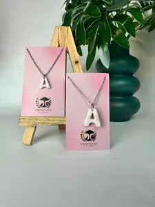 Enchanted Initial Charm - Personalized Polymer Clay & Stainless Steel Chain - Hypoallergenic & Lightweight for Daily Wear