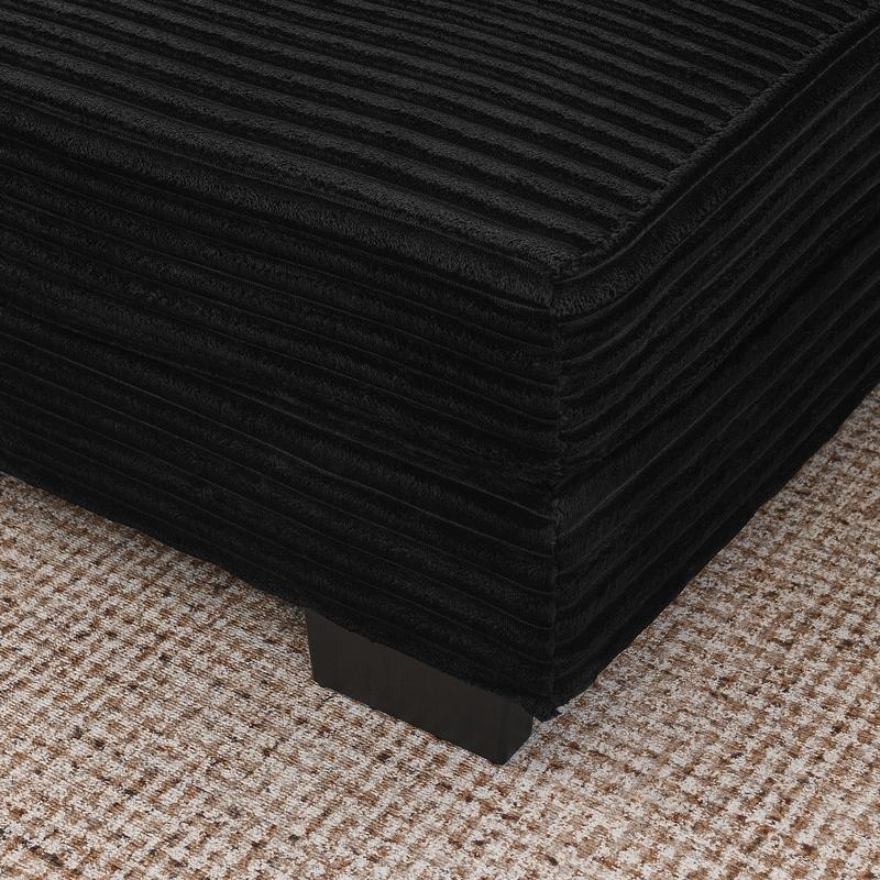 【3 Packages Shipping】 Niccae 111.63'' Oversized L-Shaped Corduroy Sofa (L/R Chaise + 8 Pillows + Adjustable Ottoman) – Easy Assembly, Cloud-Like Living Room Comfort