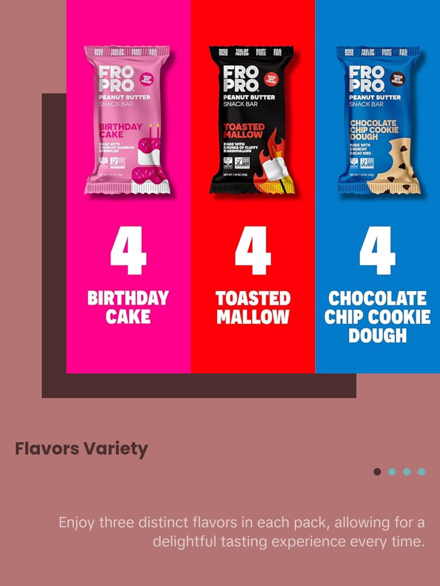 Sweet Tooth Variety 12 Pack - FROPRO Peanut Butter Snack Bars