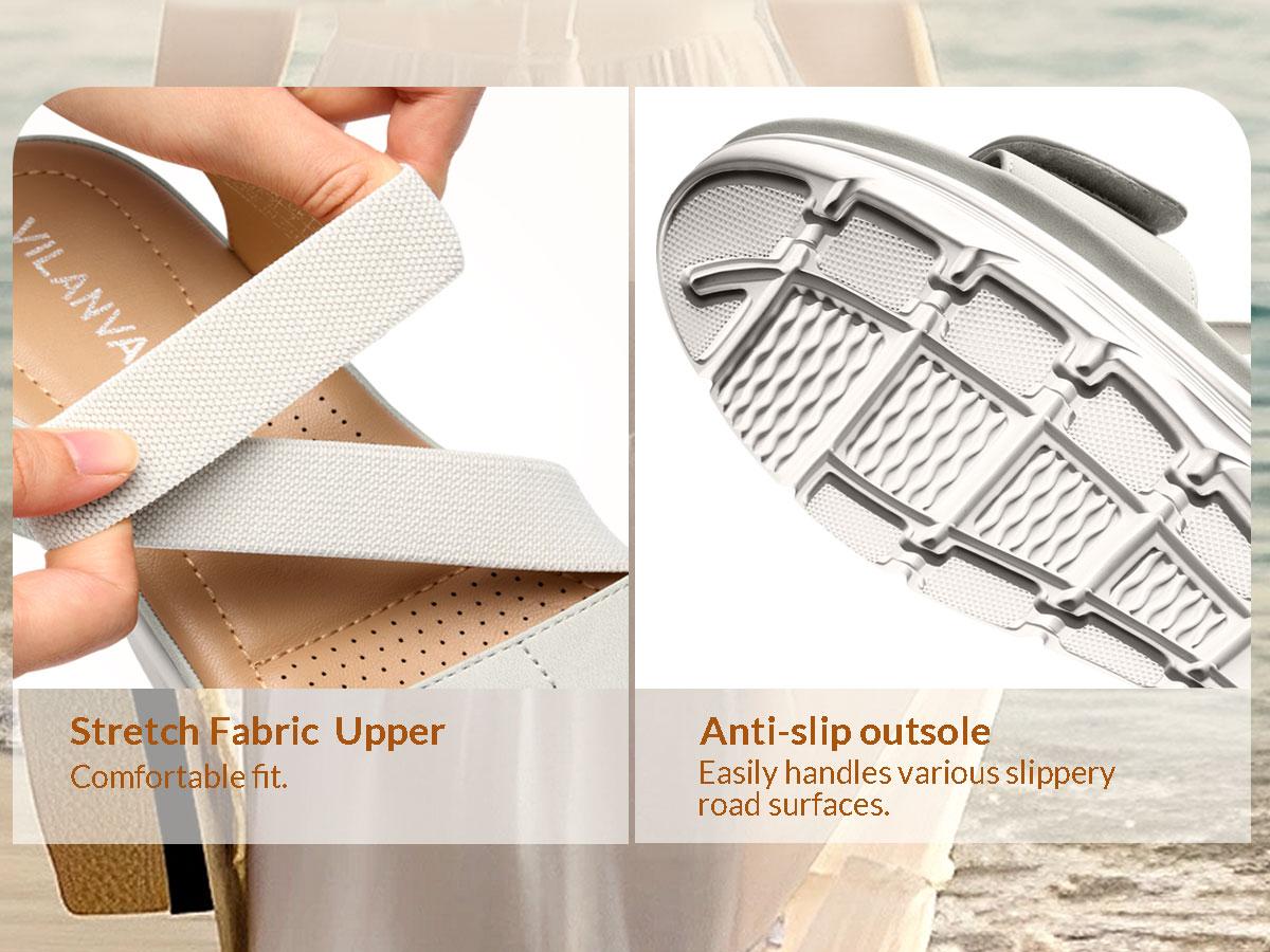 Vilanva Women's Comfortable Walking Sandals Sports Strap Elastic Band Casual Summer Dressy for Women 2026